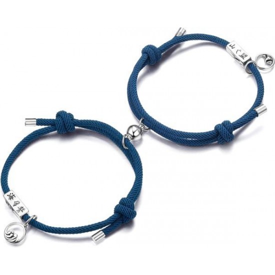 Gift For Valentine's Day 2PCS Couple Magnetic Bracelet Set Mutual Attraction Rope Braided Bracelets Adjustable Charm Couple Jewelry Set For Women Men